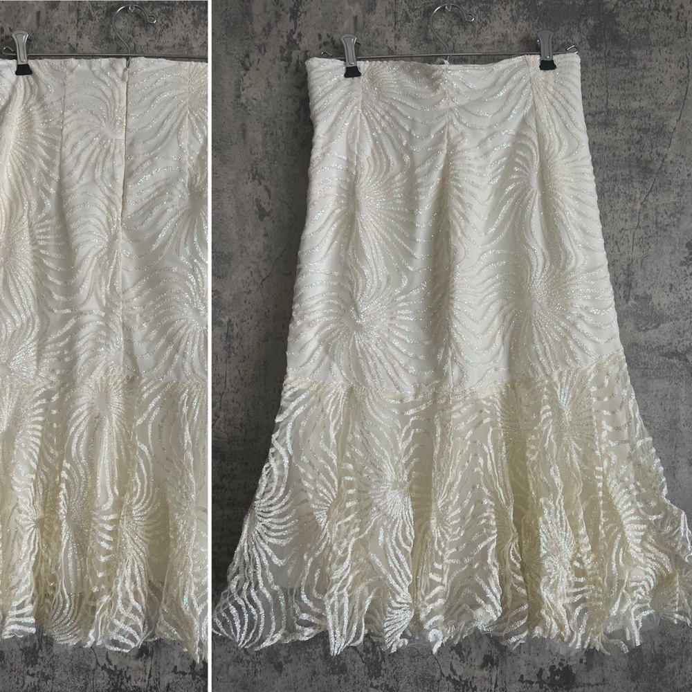 Unique beaded luxurious skirt extravagant skirt embroidered midi skirt dressy